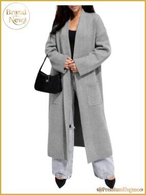 Womens Extra Long Cardigan Sweater Oversized Chunky Knit Open Front Duster